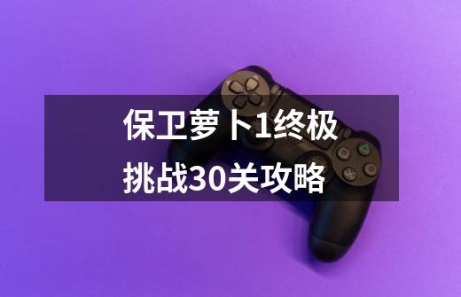 保卫萝卜1终极挑战30关攻略-第1张-游戏信息-四季网