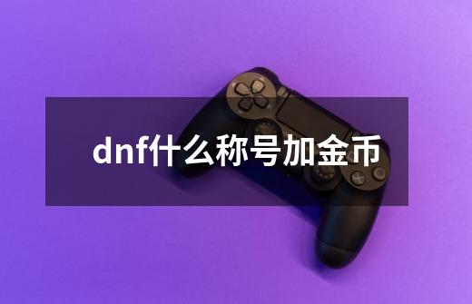 dnf什么称号加金币-第1张-游戏信息-四季网