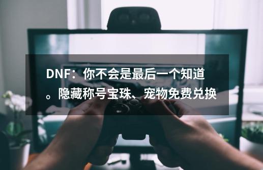 DNF：你不会是最后一个知道。隐藏称号宝珠、宠物免费兑换-第1张-游戏信息-四季网