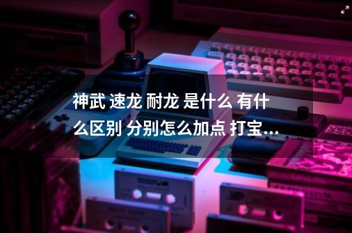 神武 速龙 耐龙 是什么 有什么区别 分别怎么加点 打宝石-第1张-游戏信息-四季网