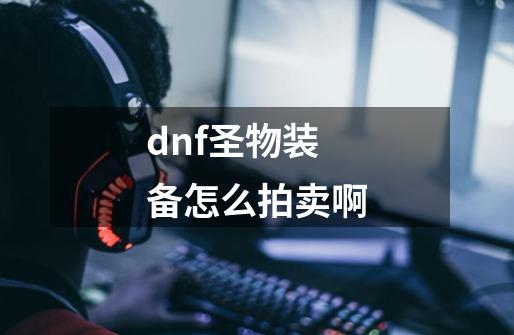 dnf圣物装备怎么拍卖啊-第1张-游戏信息-四季网