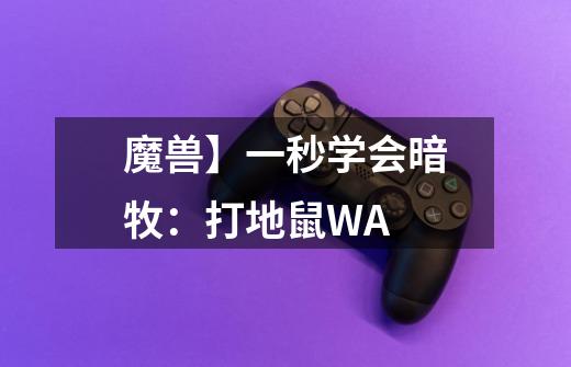 魔兽】一秒学会暗牧：打地鼠WA-第1张-游戏信息-四季网