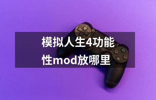 模拟人生4功能性mod放哪里-第1张-游戏信息-四季网