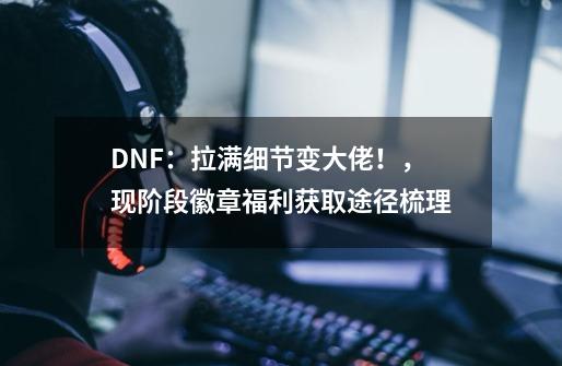 DNF：拉满细节变大佬！，现阶段徽章福利获取途径梳理-第1张-游戏信息-四季网